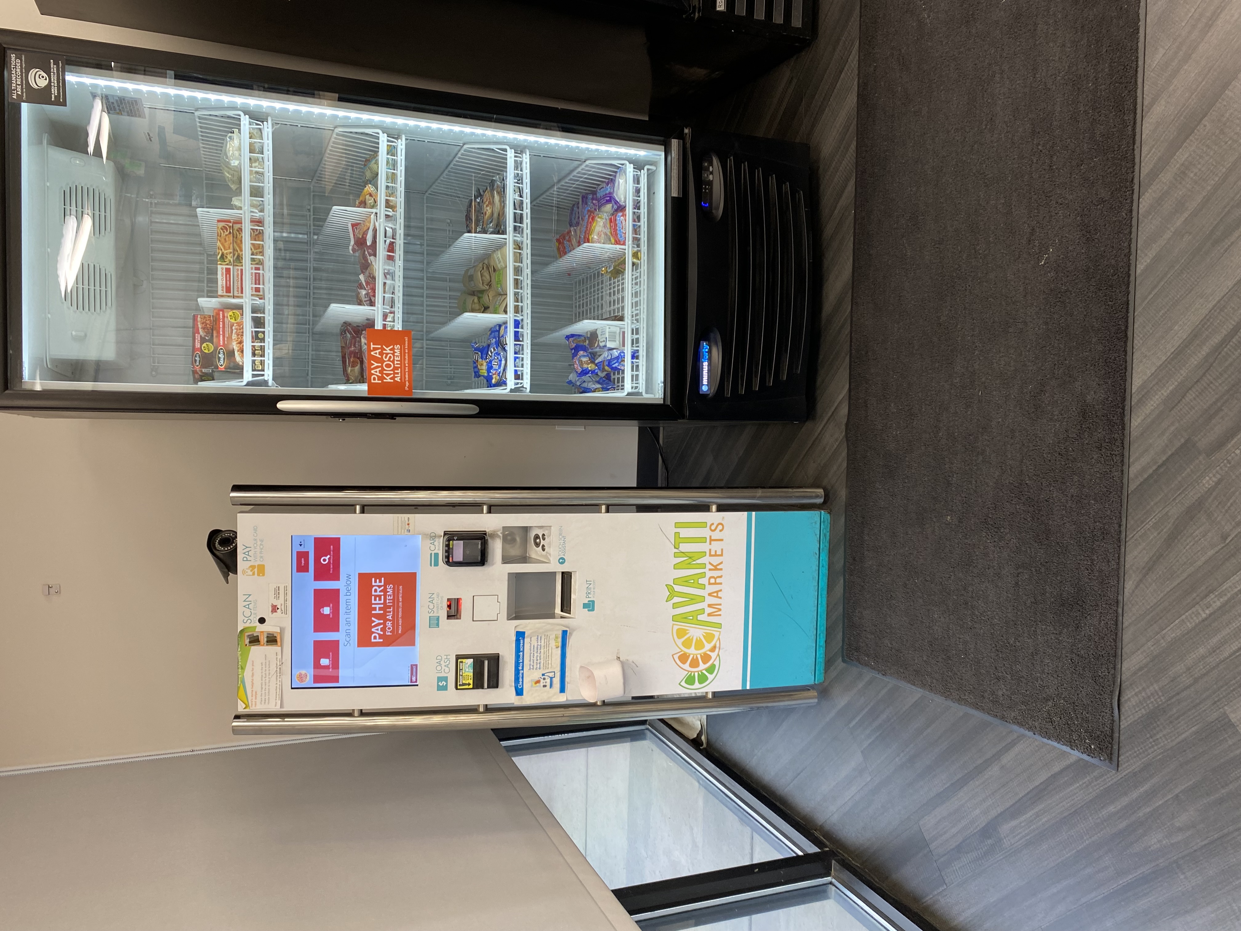 Hotel lobby micro-market with fresh snacks and drinks available in Reno, Nevada